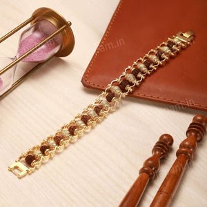 Gold Plated Golden Beads Modern Rudraksha Bracelet reviewed by a customer