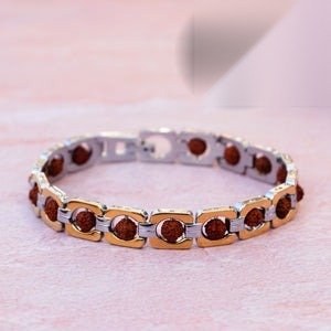 Gold Plated DuoTone Rudraksha Bracelet