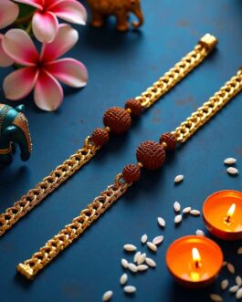 Gold Plated Essential Rudraksha Bracelet