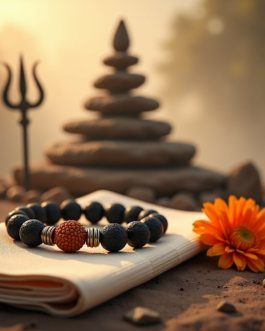 Karungali Rudraksha Bracelet – Natural Ebony Wood & 5 Mukhi Rudraksha Beads